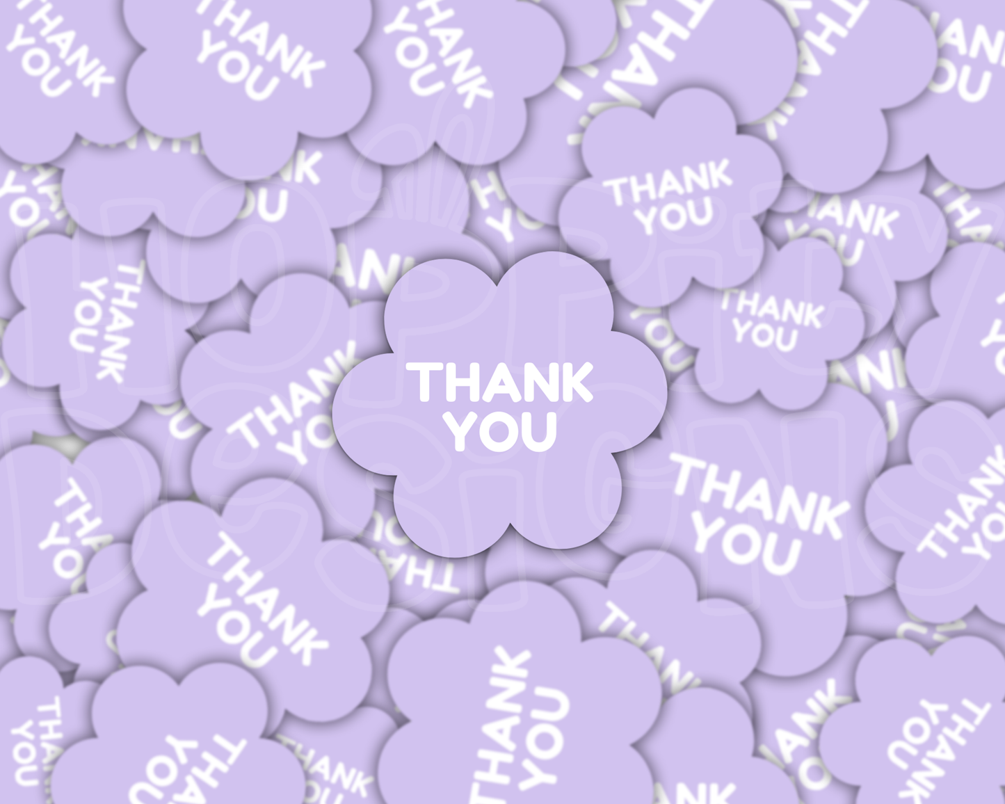 Thank You - Pastel Flower Envelope/Parcel Stickers