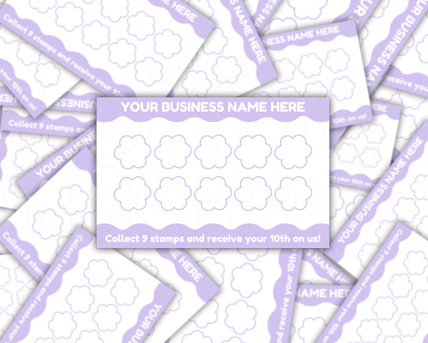 Scalloped Edge Loyalty Cards - Pre Designed