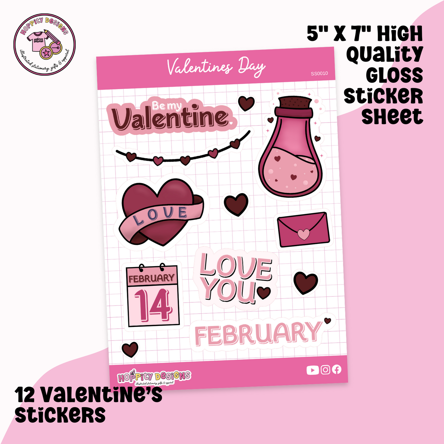 Valentine's Day Sticker Sheet - SS0010