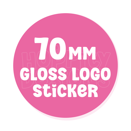 70mm Round Glossy Logo Stickers