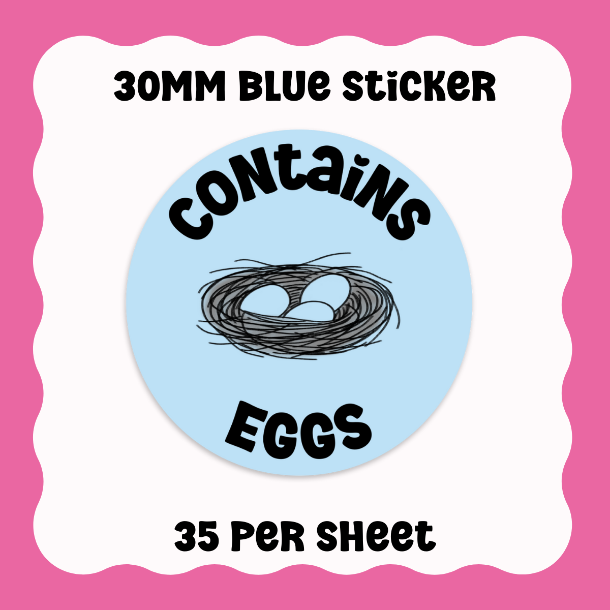 Contains Eggs Stickers - With Graphic