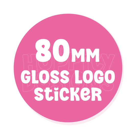 80mm Round Glossy Logo Stickers