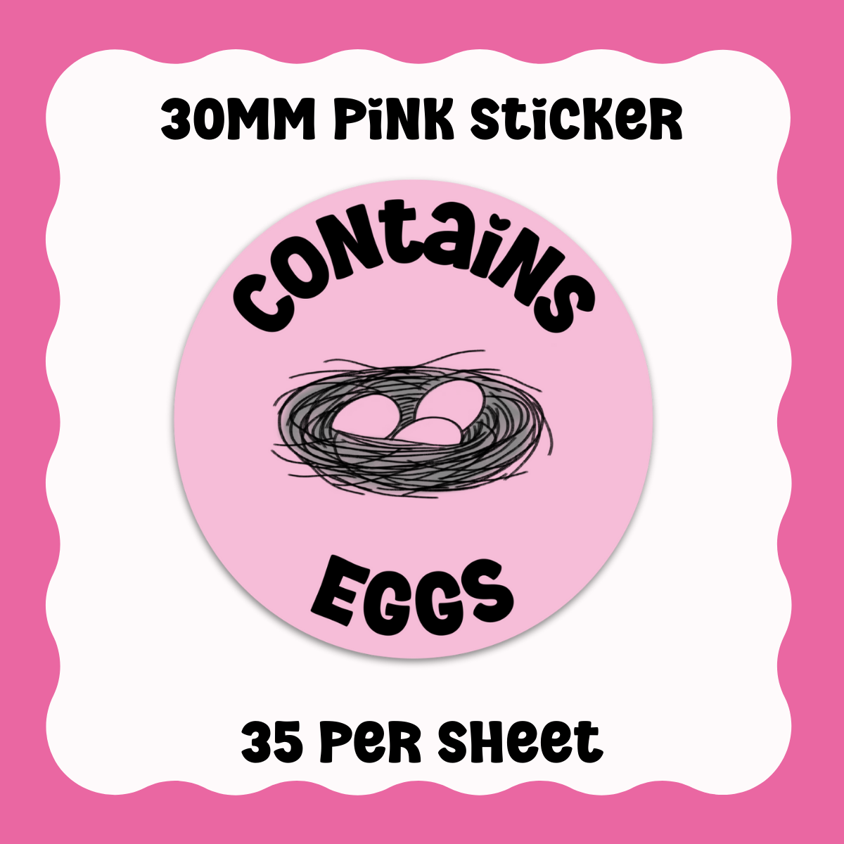 Contains Eggs Stickers - With Graphic