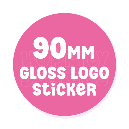 90mm Round Glossy Logo Stickers