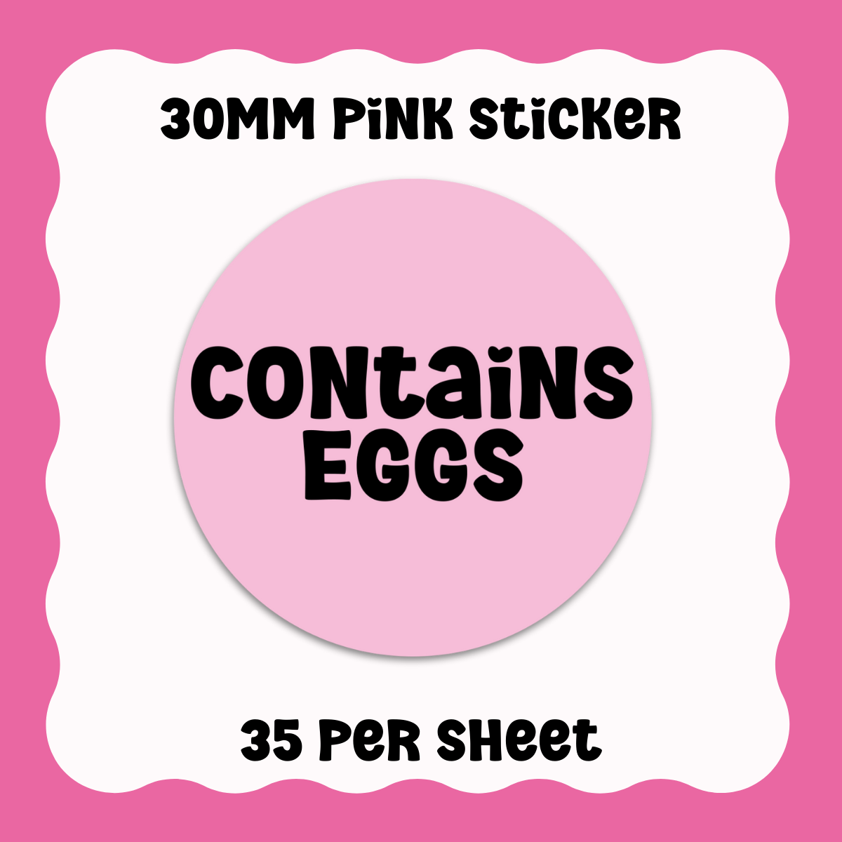 Contains Eggs Stickers - Text only