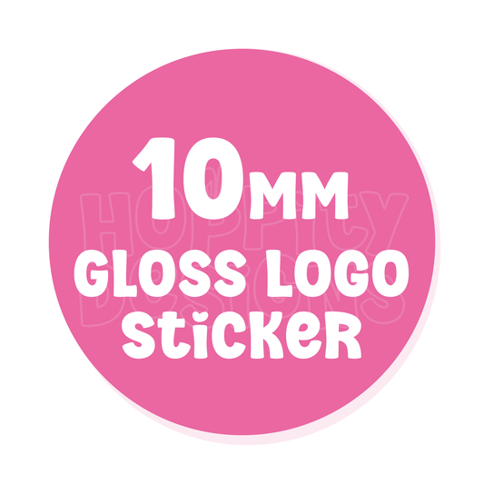 10mm Round Glossy Logo Stickers