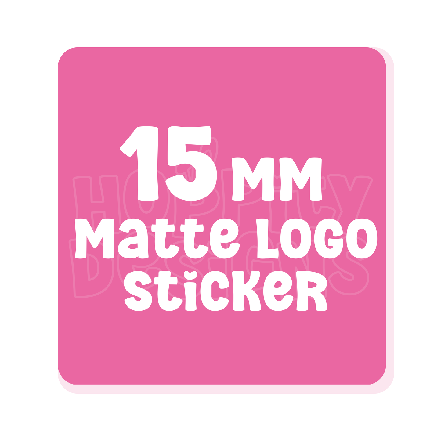 15mm Square Logo Stickers