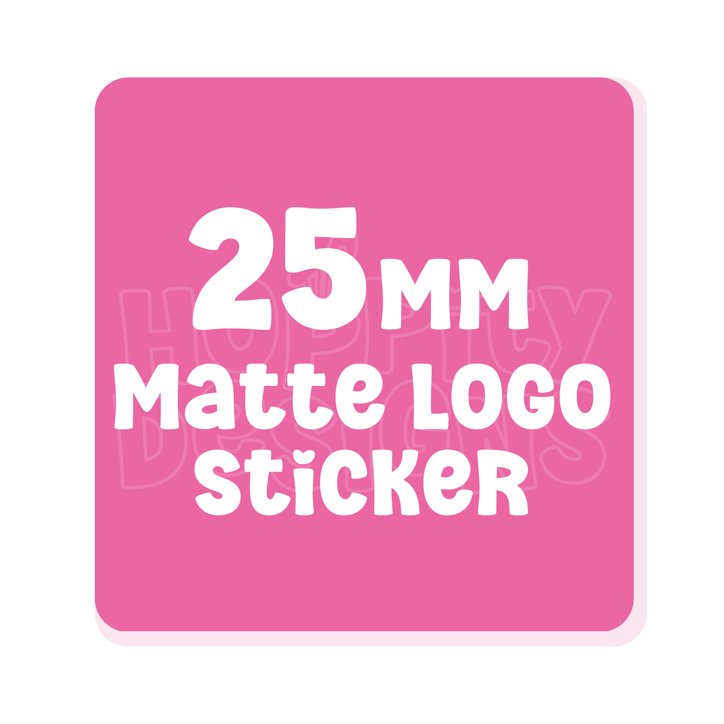 25mm Square Logo Stickers