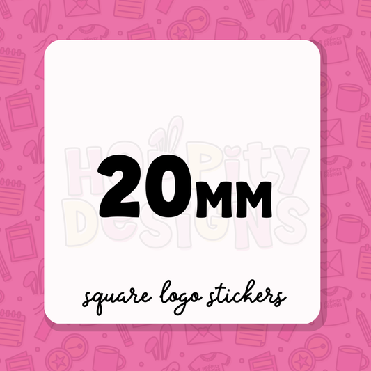 20mm Square Logo Stickers