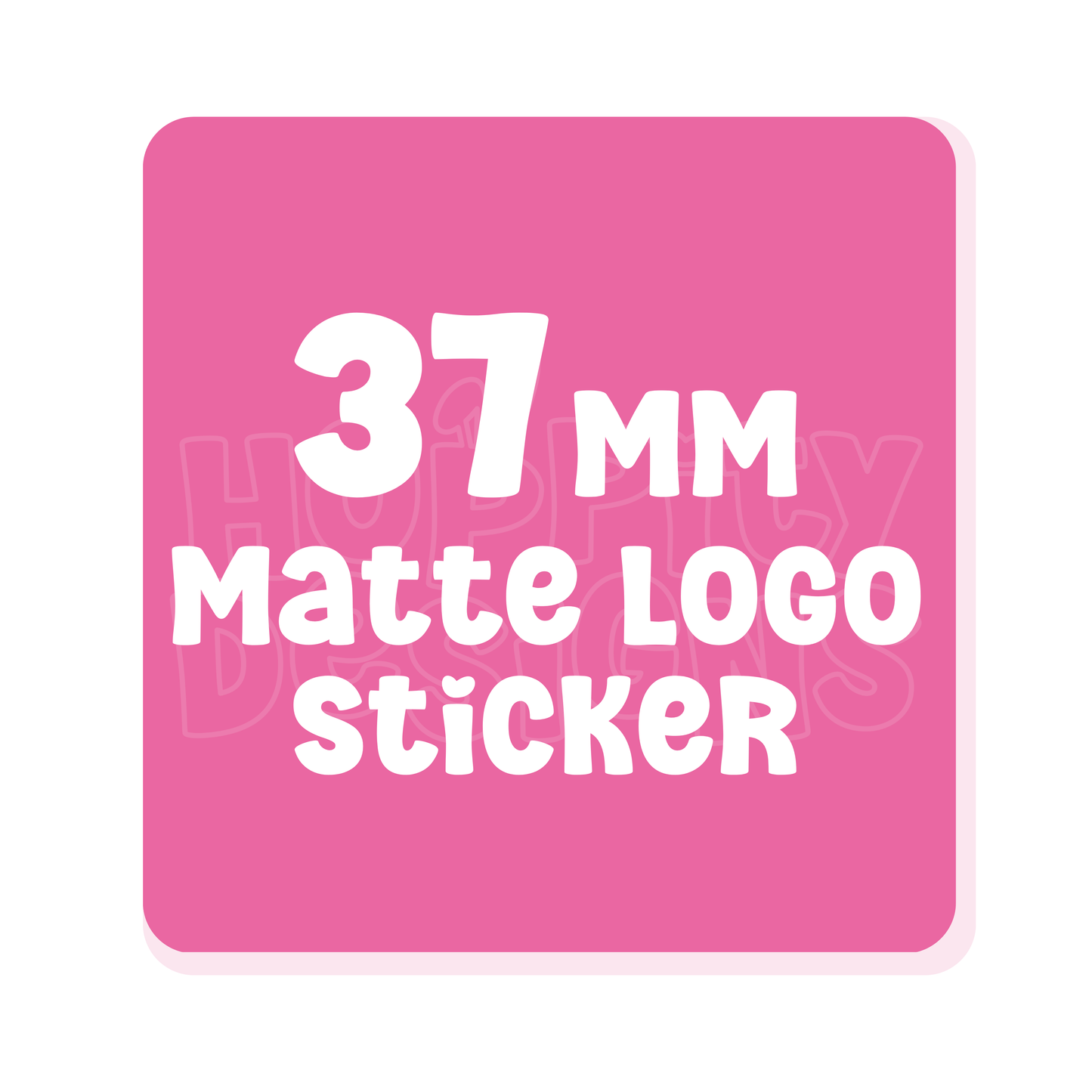 37mm Square Logo Stickers