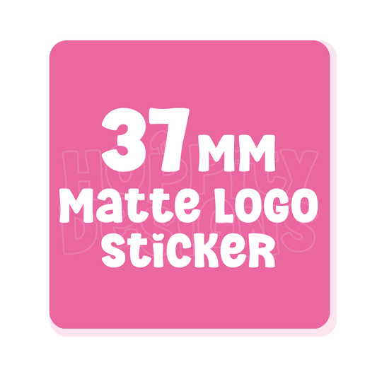 37mm Square Logo Stickers