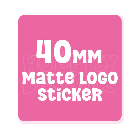 40mm Square Logo Stickers