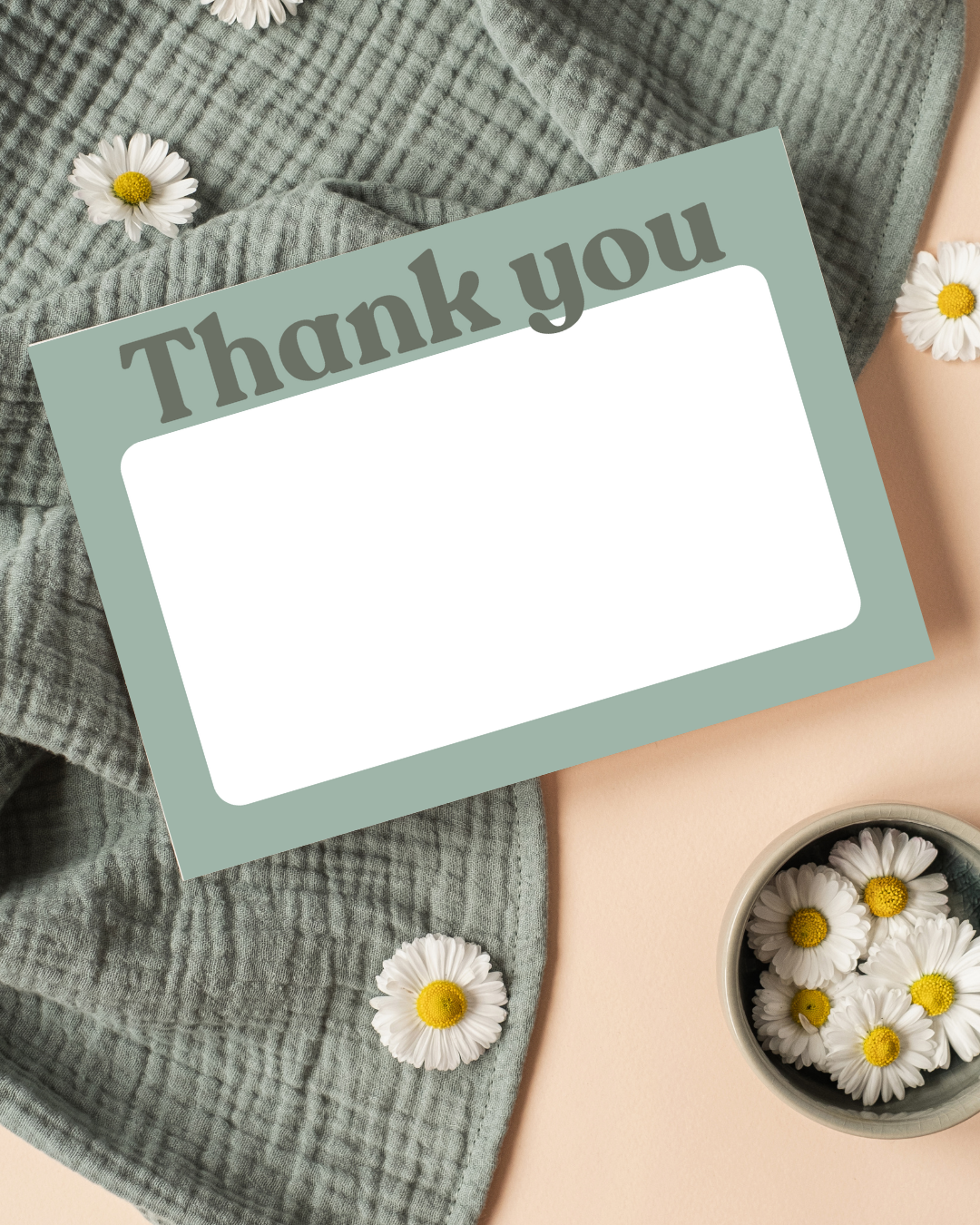 Green & Sage Green Thank You Cards A6