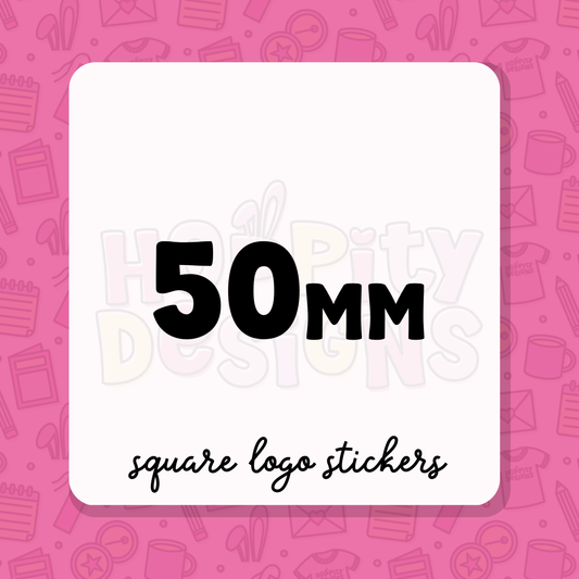 50mm Square Logo Stickers