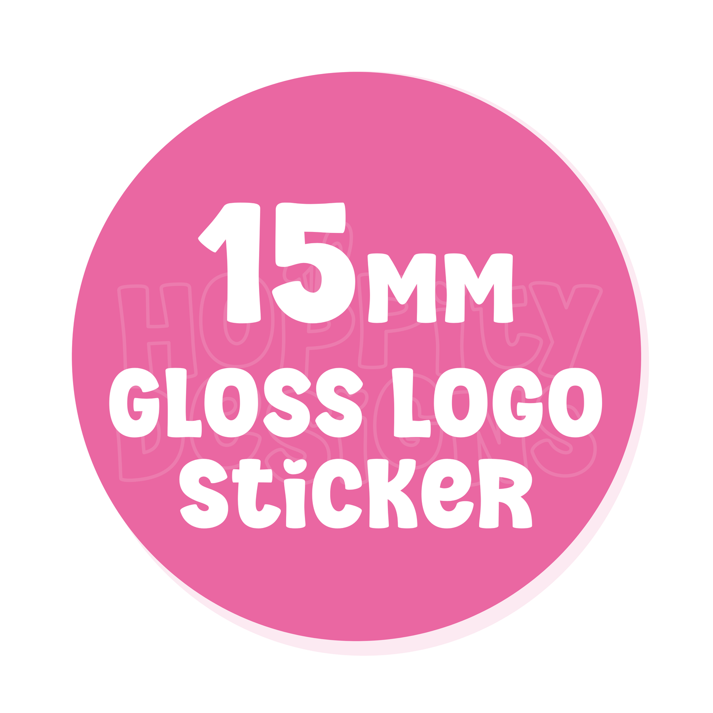 15mm Round Glossy Logo Stickers