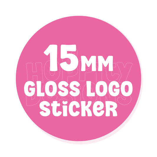 15mm Round Glossy Logo Stickers