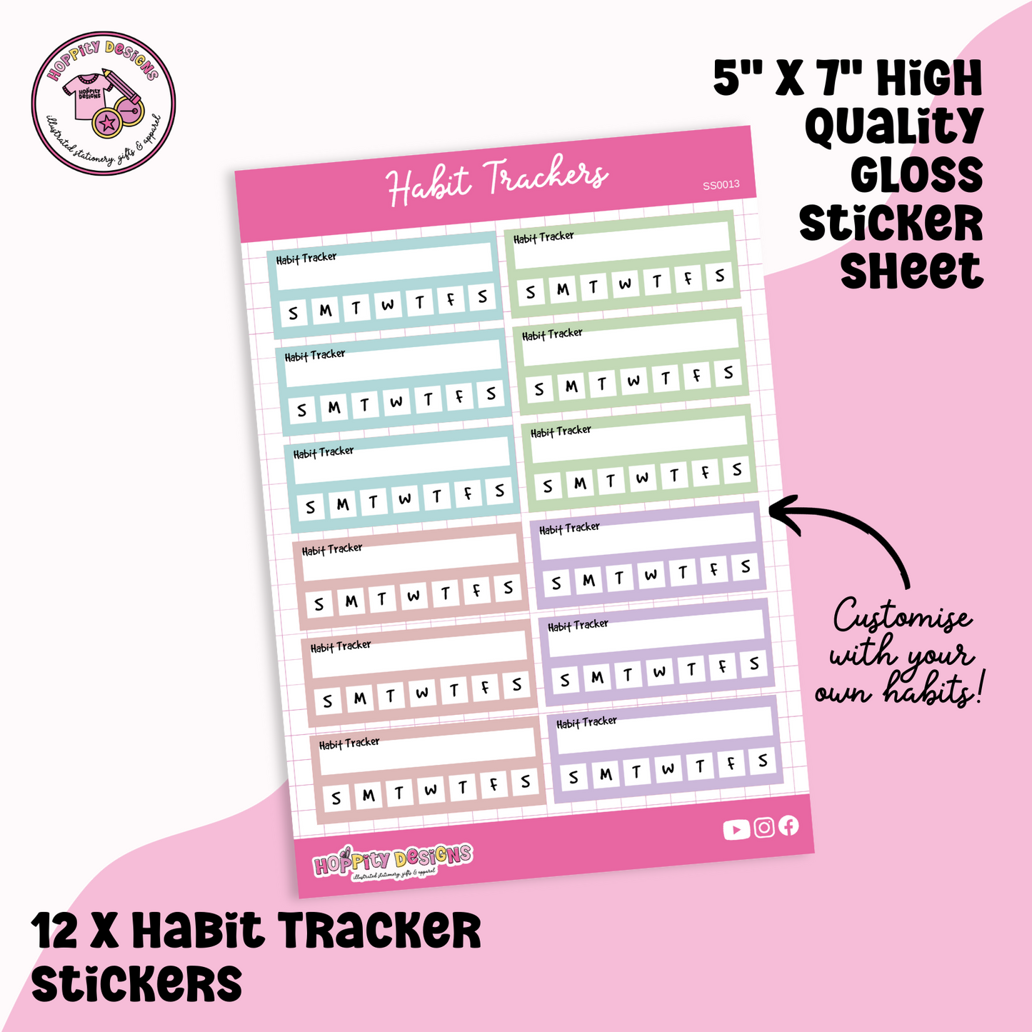 Habit Tracker Sticker Sheet - SS0013