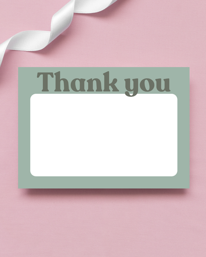 Green & Sage Green Thank You Cards A6