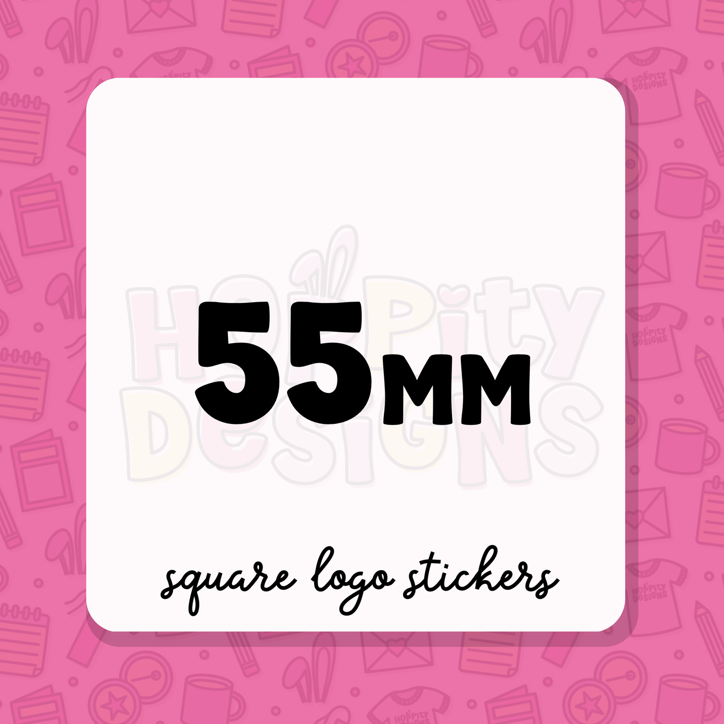 55mm Square Logo Stickers