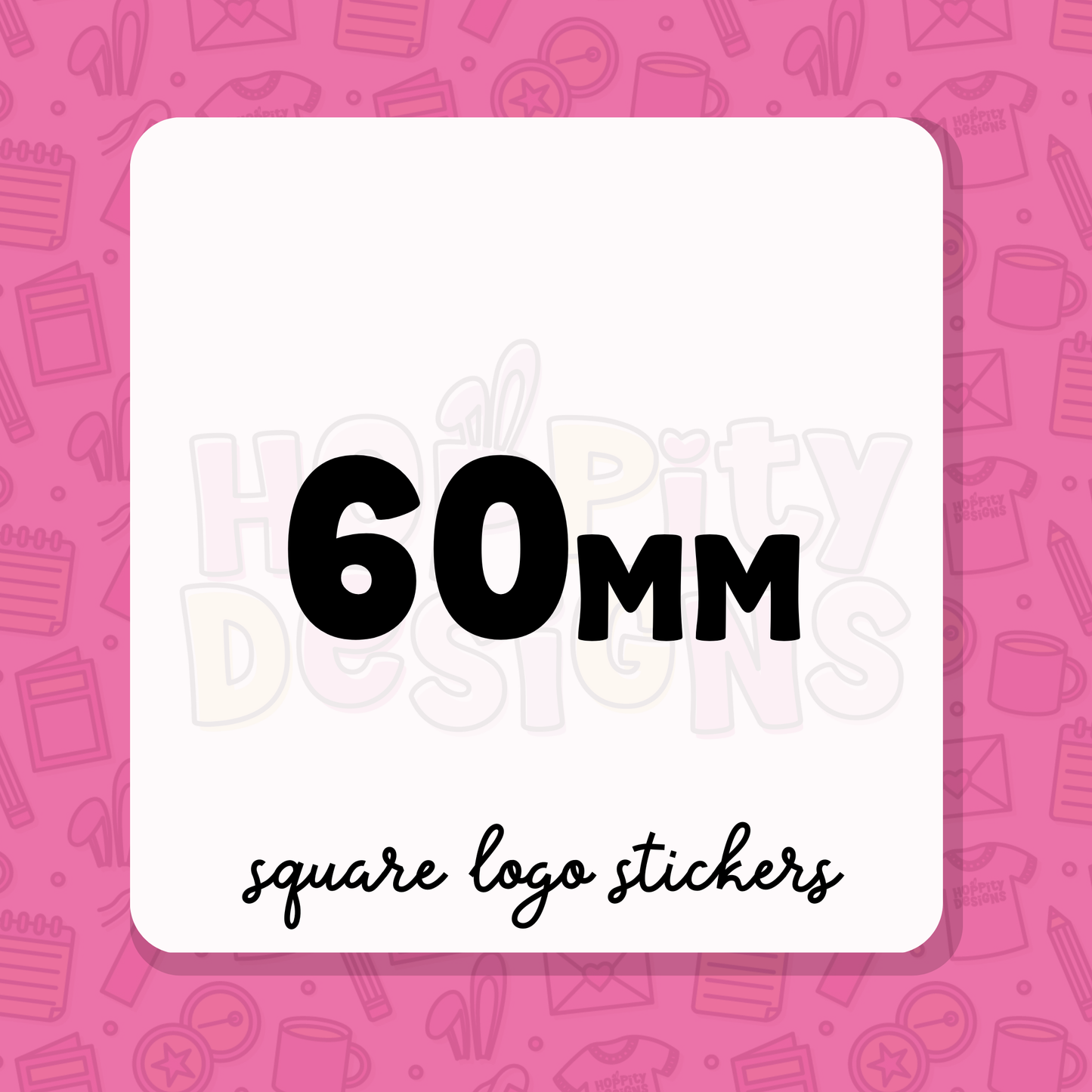 60mm Square Logo Stickers