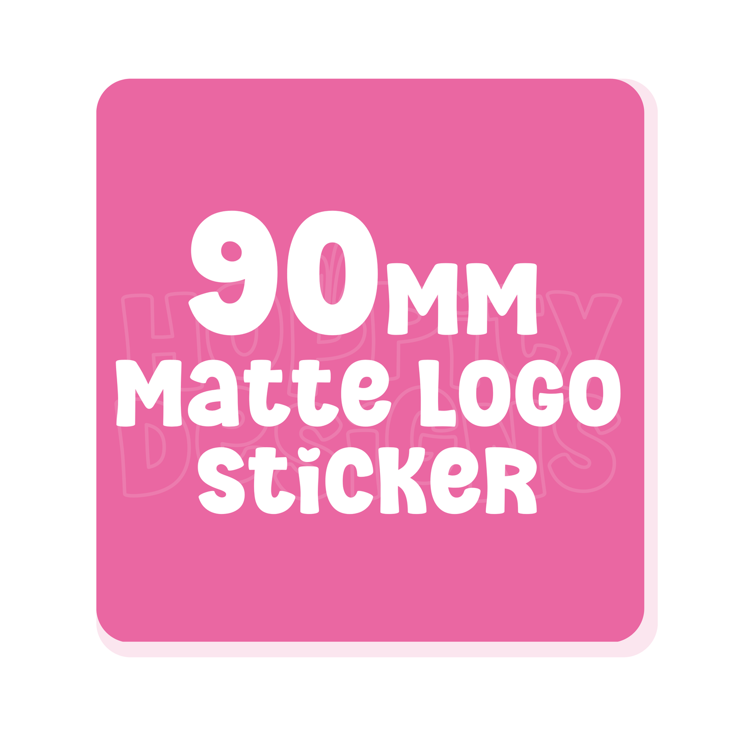 90mm Square Logo Stickers
