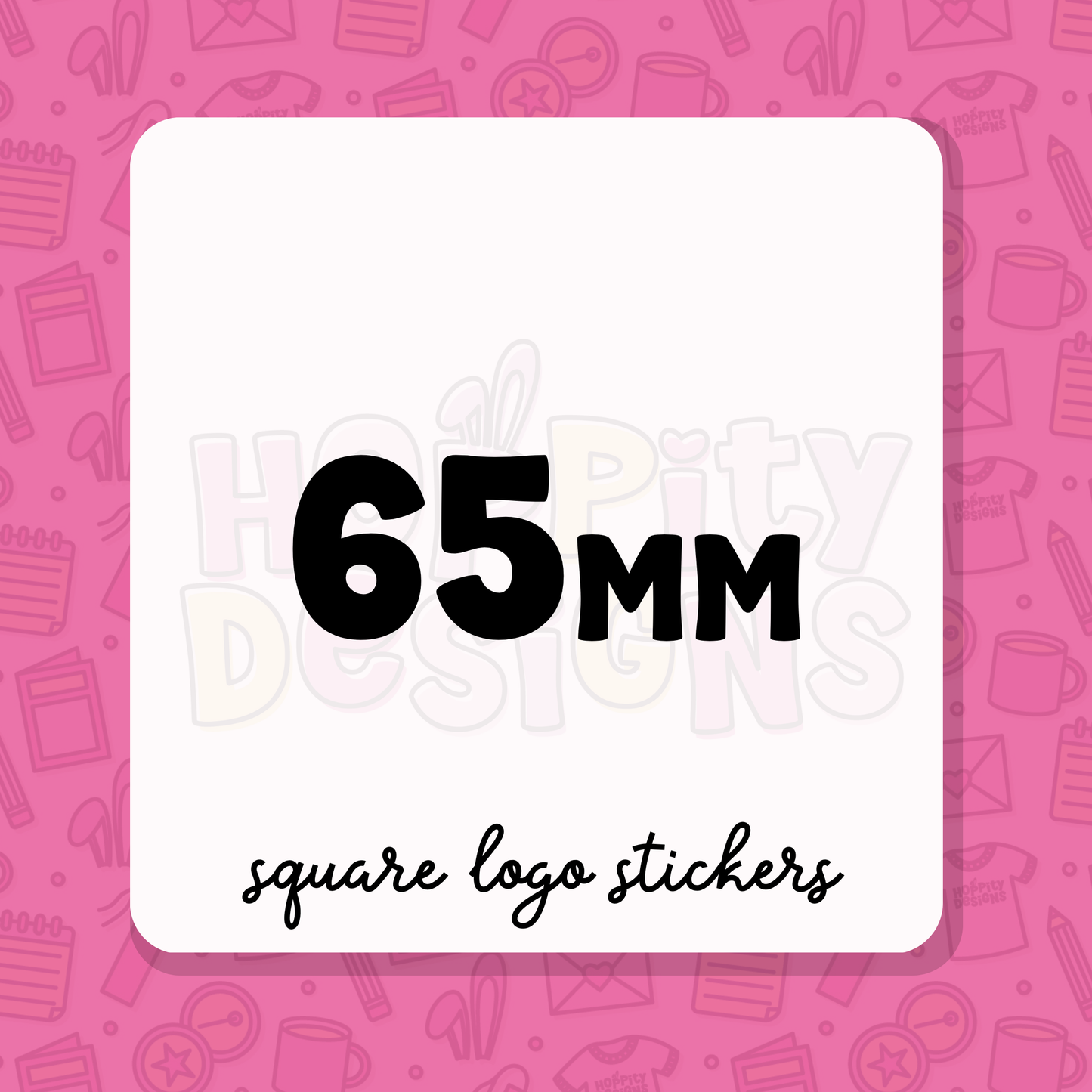 65mm Square Logo Stickers