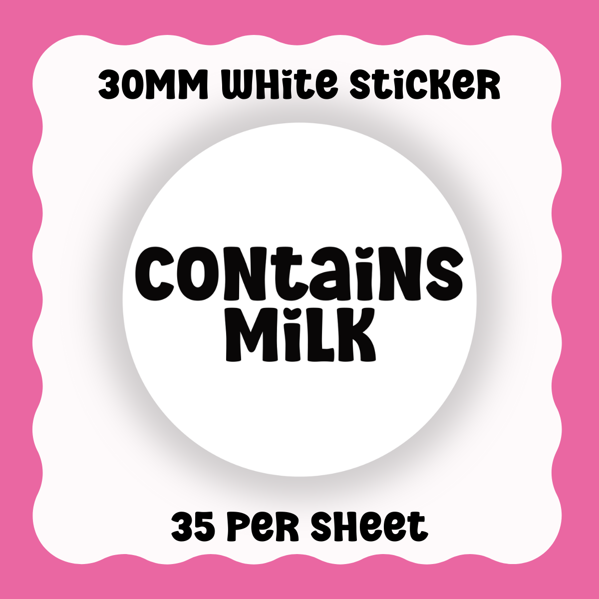 Contains Milk - Text only