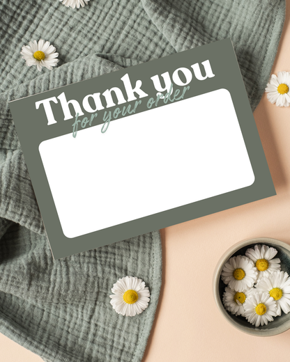 Green & Sage Green Thank You Cards A6