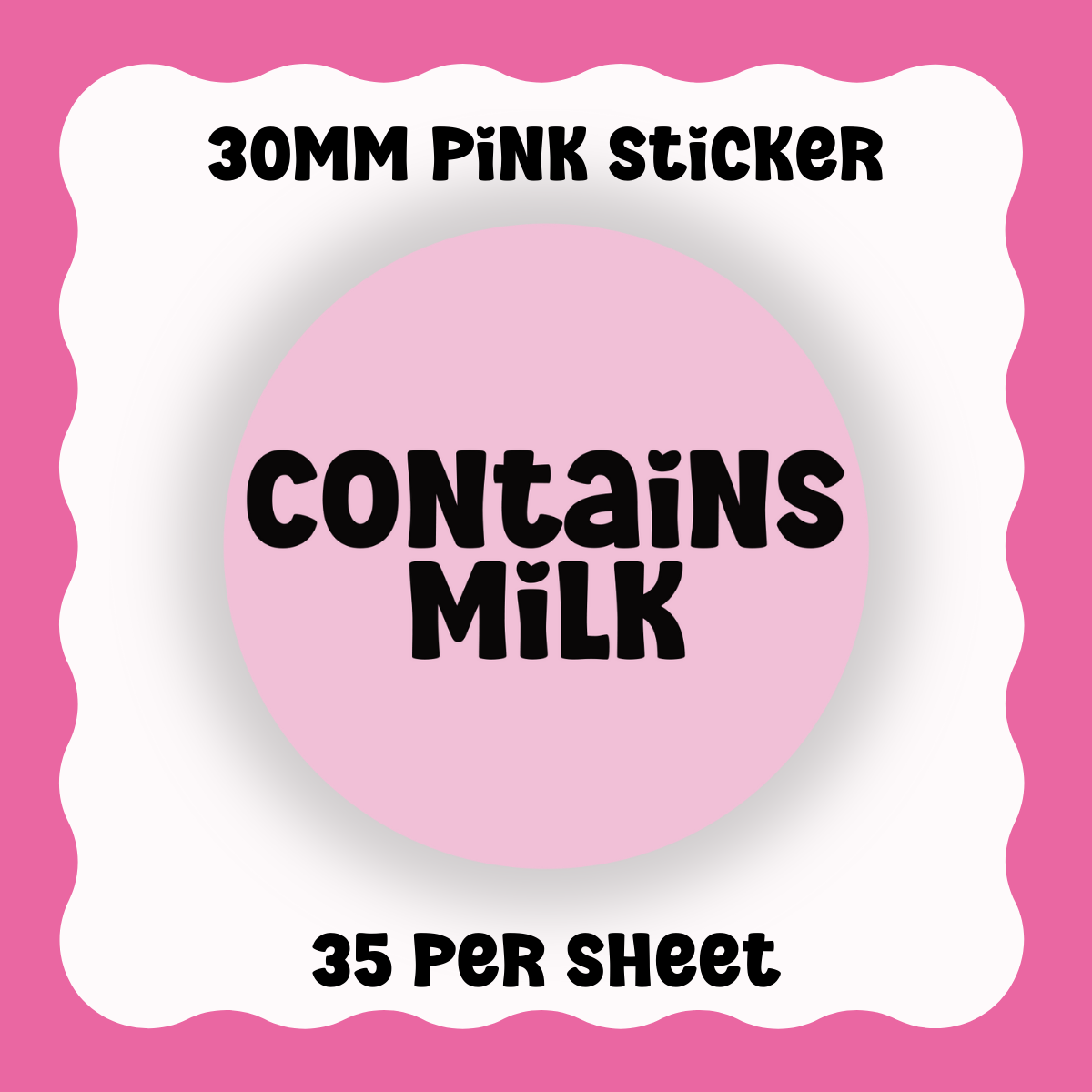 Contains Milk - Text only