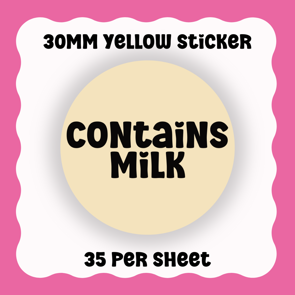 Contains Milk - Text only