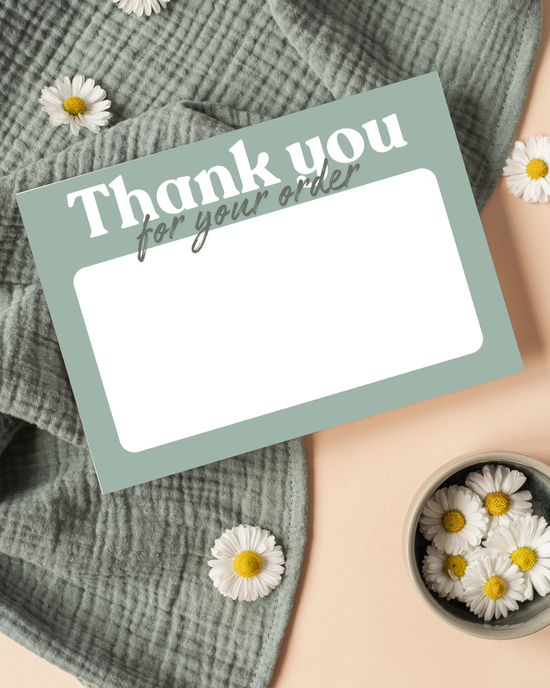 Green & Sage Green Thank You Cards A6