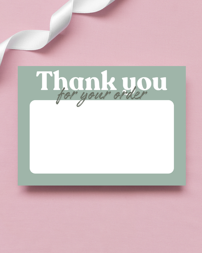 Green & Sage Green Thank You Cards A6