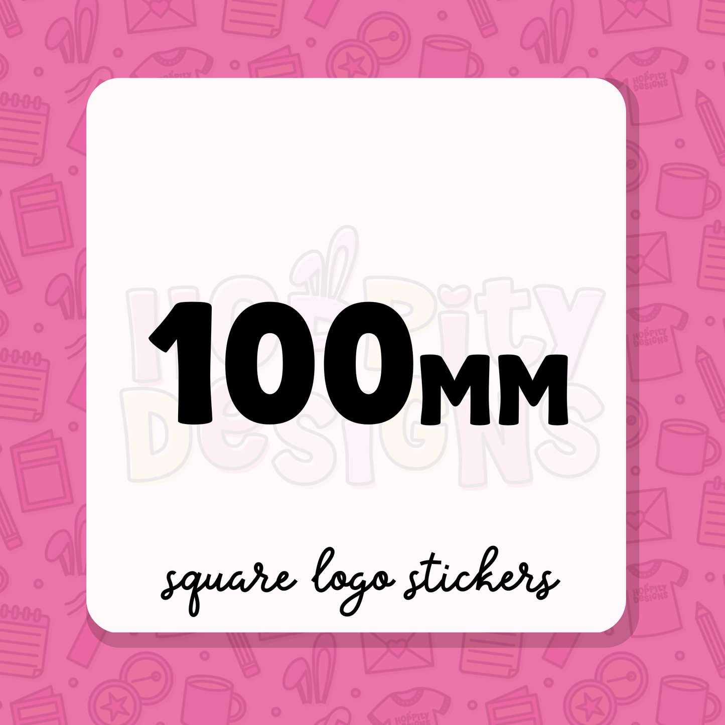 100mm Square Logo Stickers