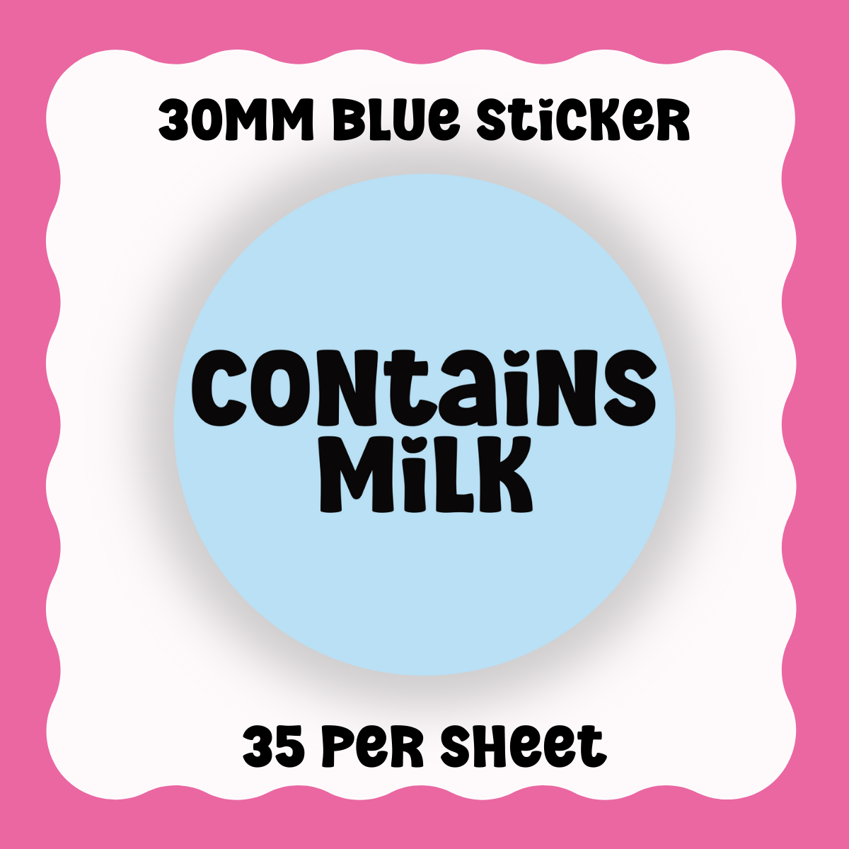 Contains Milk - Text only