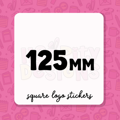 125mm Square Logo Stickers