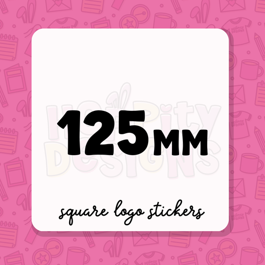 125mm Square Logo Stickers