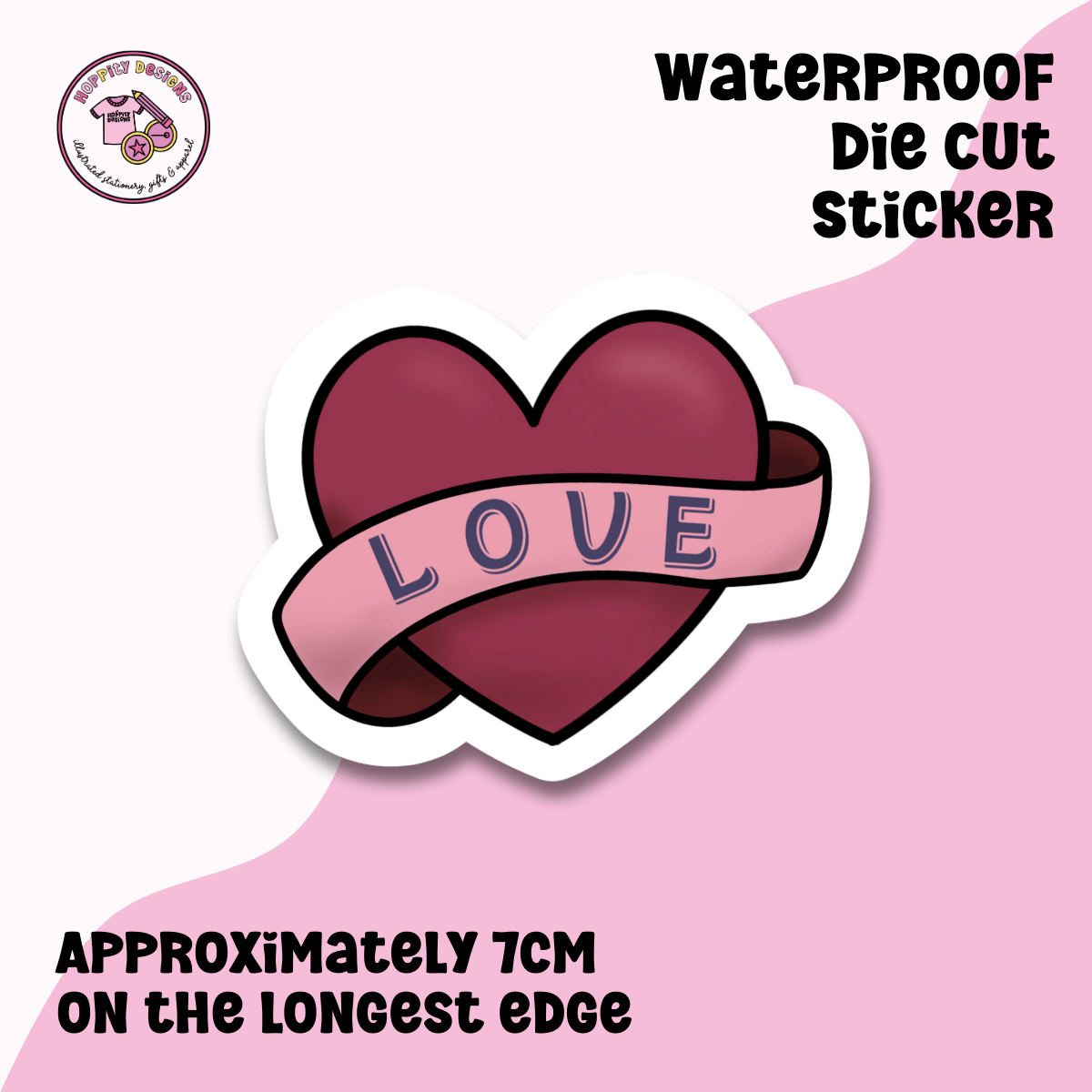 Love Heart Die Cut Sticker