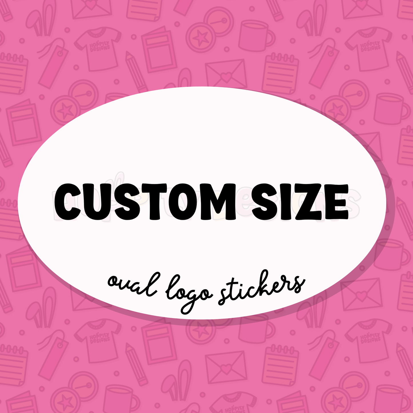 Custom Size Oval Logo Stickers