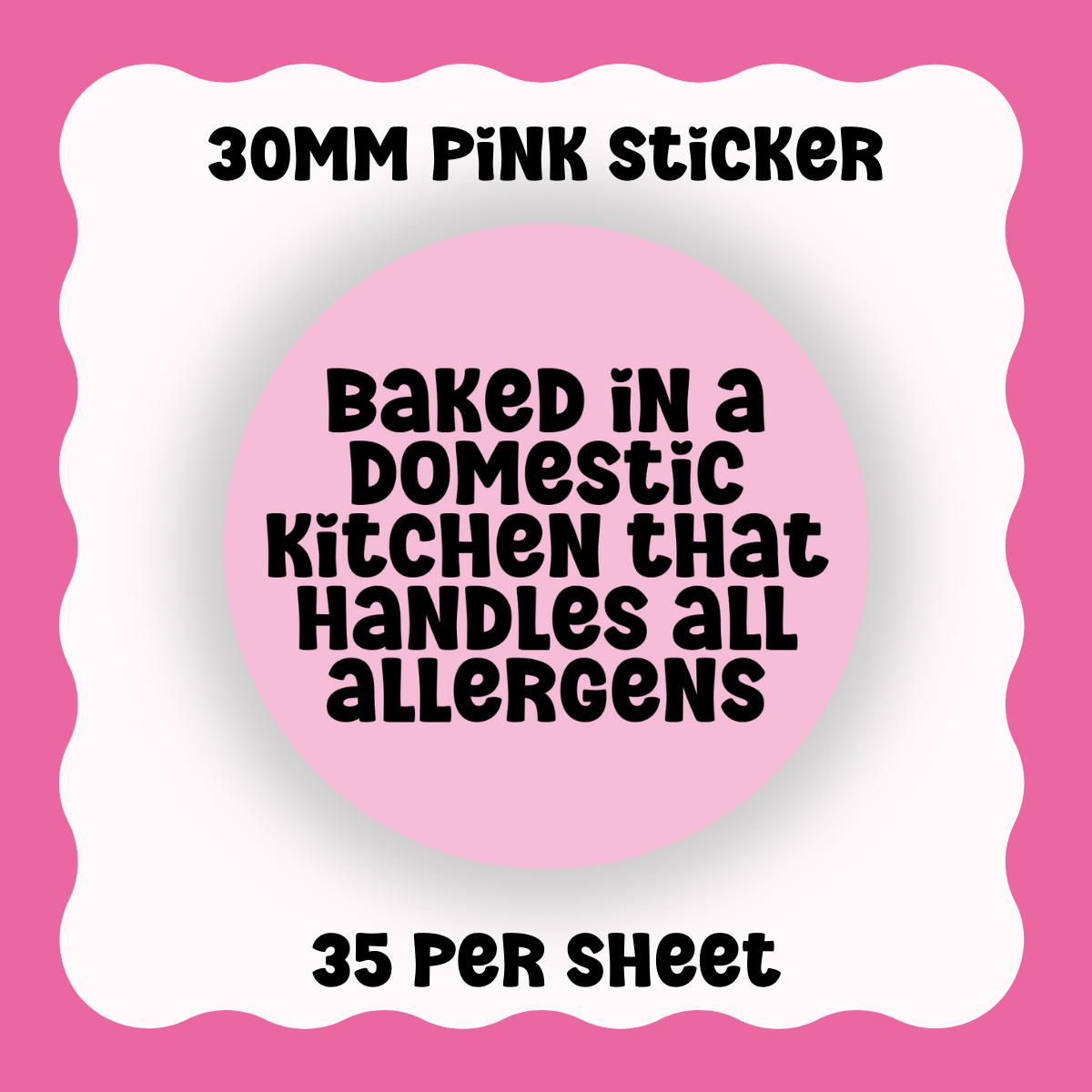 Allergen Disclaimer - Domestic Kitchen