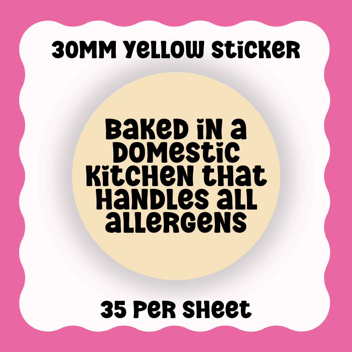 Allergen Disclaimer - Domestic Kitchen