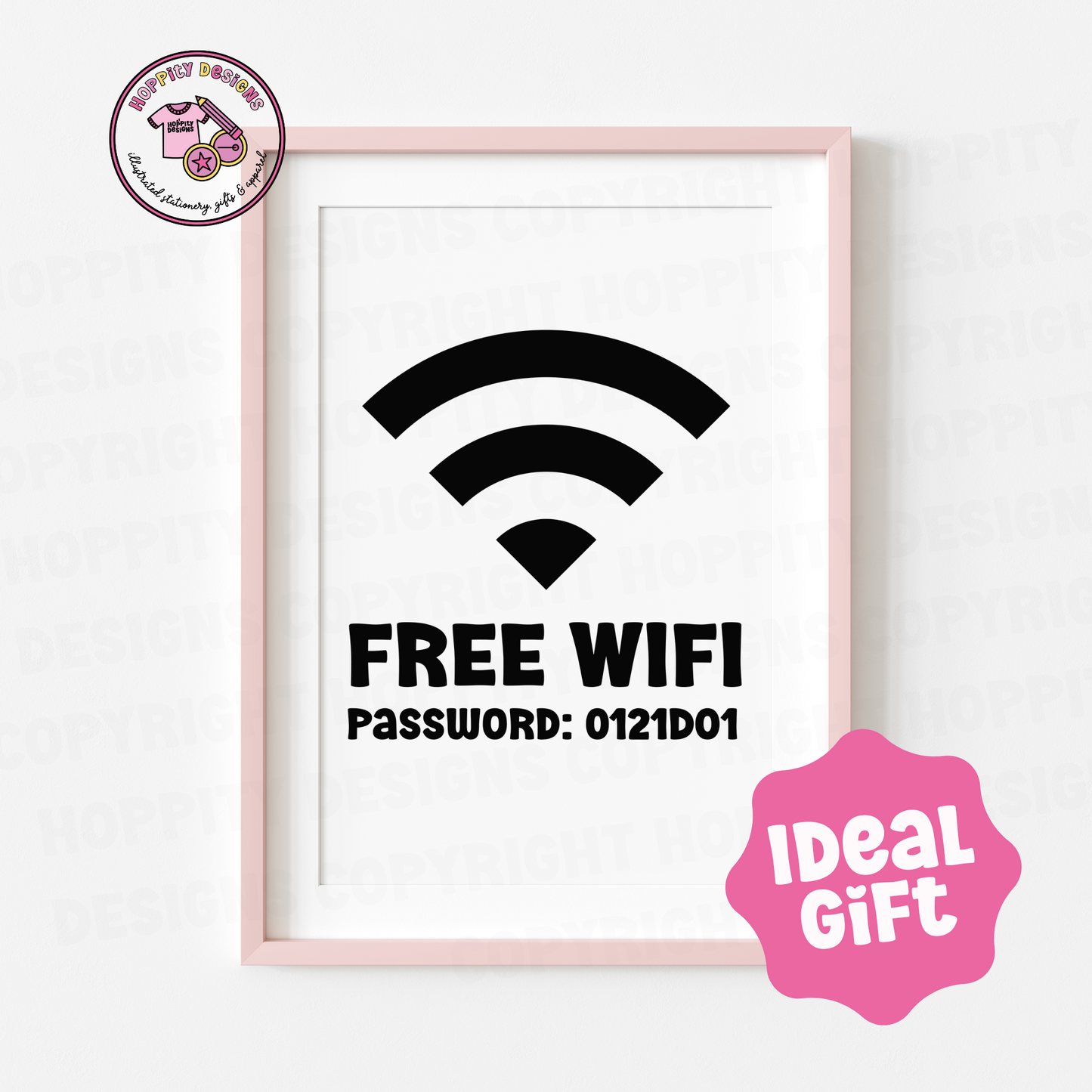 Funny Free Wifi Wall Art Print