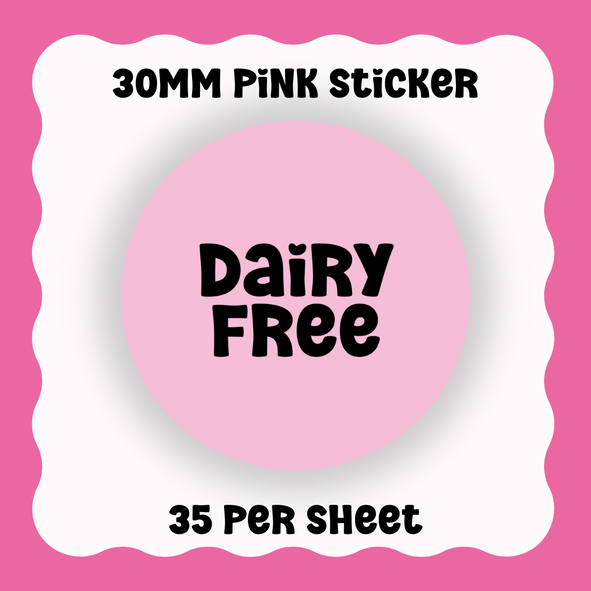 Dairy Free Stickers - Text only
