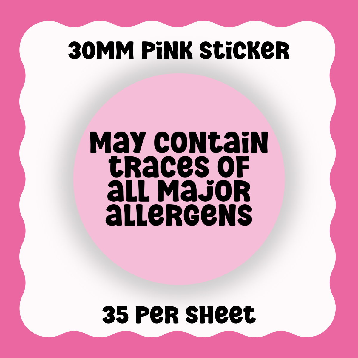 May Contain Traces Disclaimer Stickers - Text only
