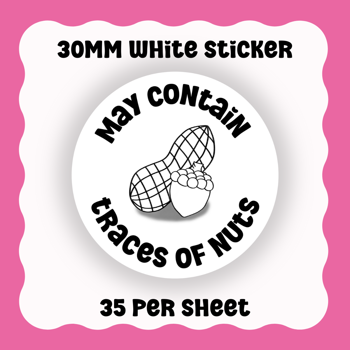 Nuts Disclaimer Stickers - With Graphic