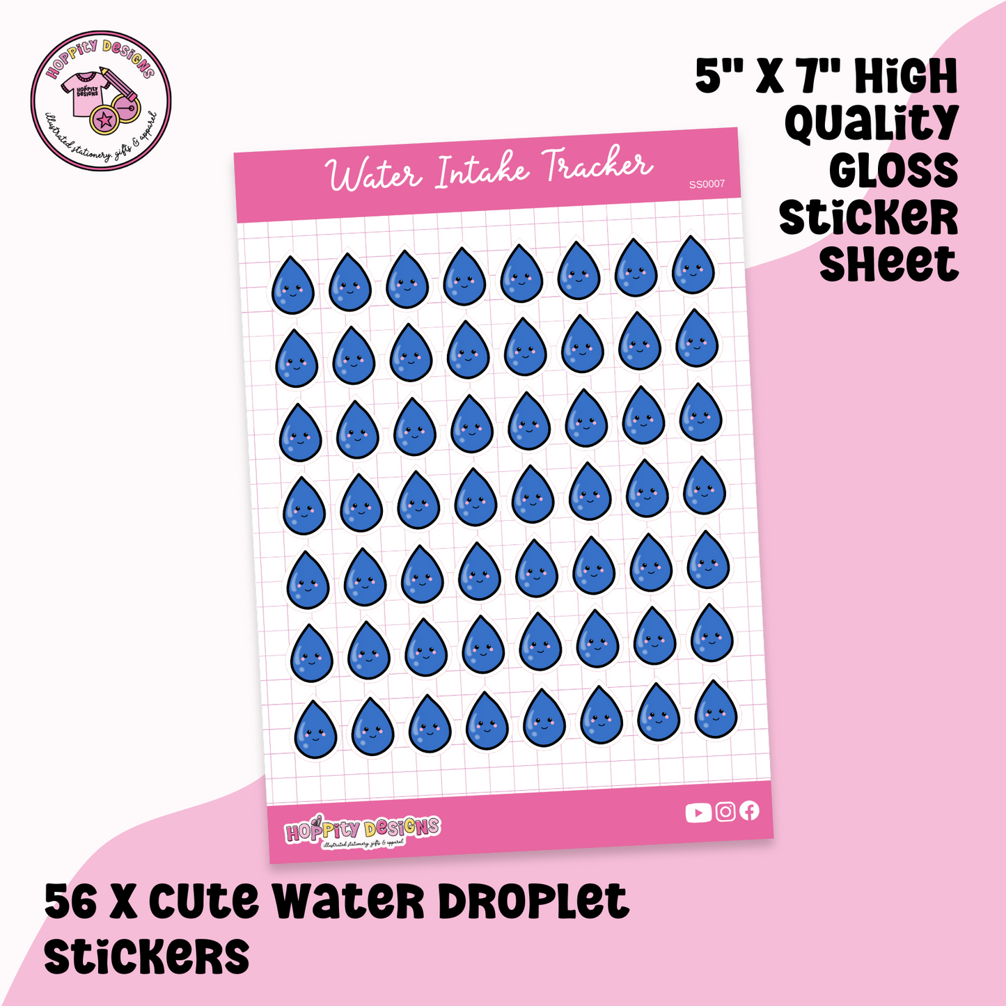 Water Intake Tracker Sticker Sheet - SS0007