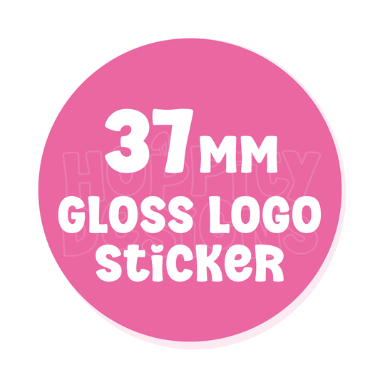 37mm Round Glossy Logo Stickers