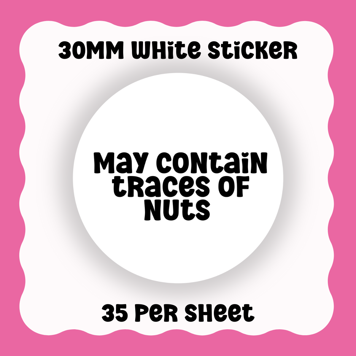 Nuts Disclaimer Stickers - Text only