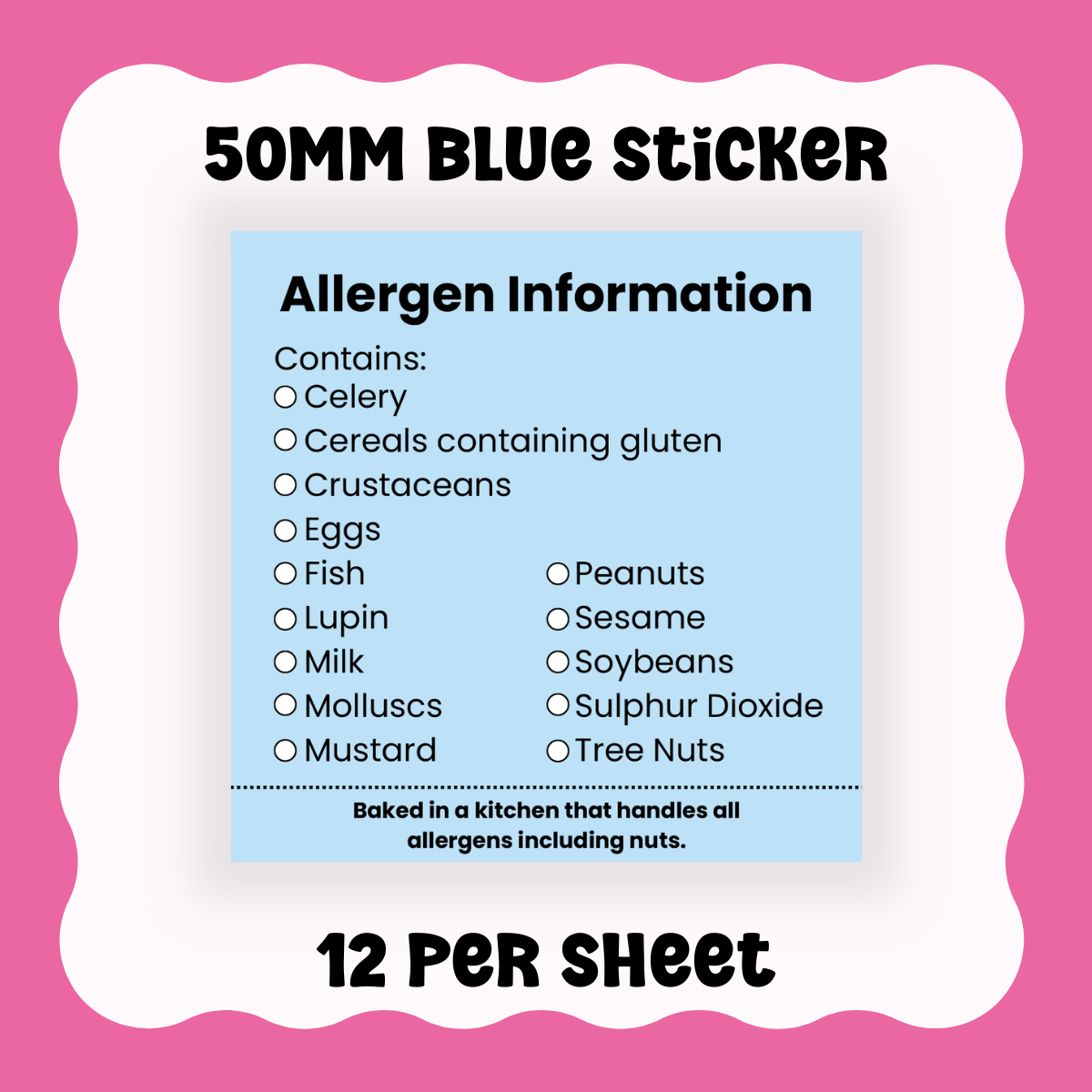 50mm Allergen Stickers