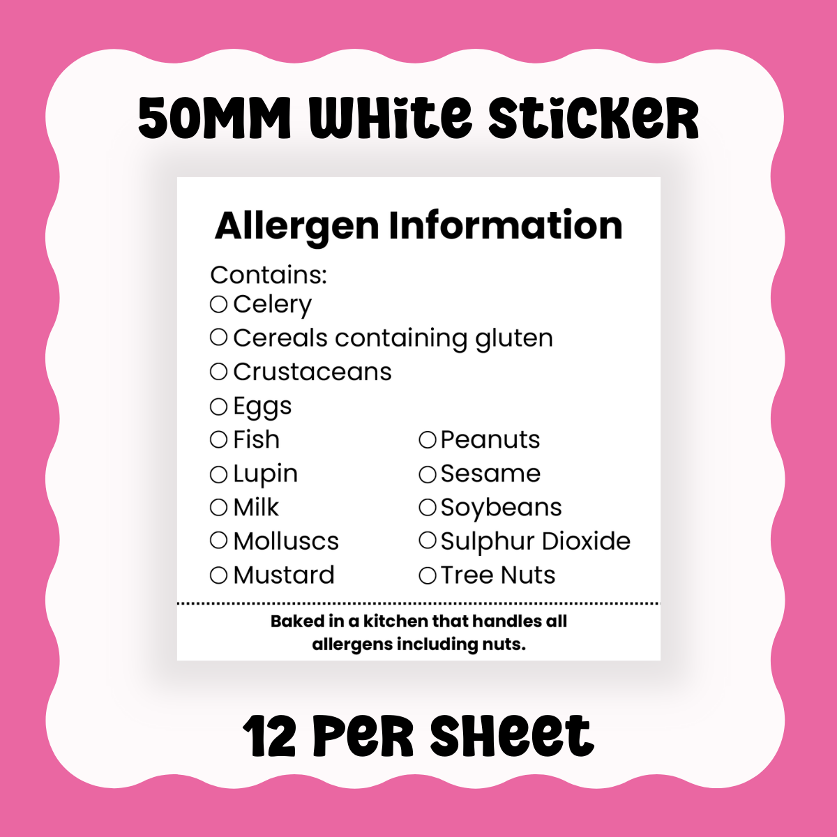 50mm Allergen Stickers