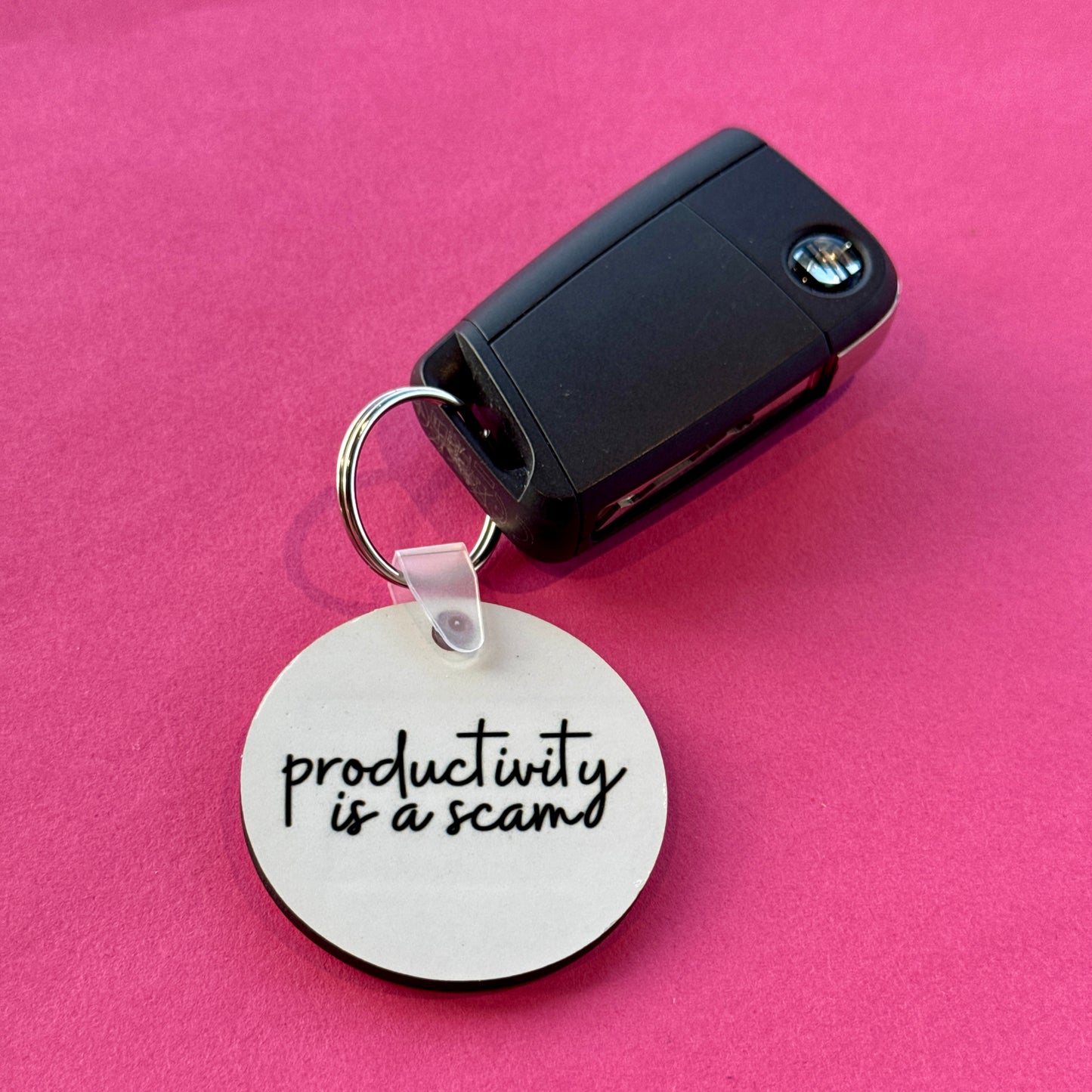 Productivity is a Scam Keyring